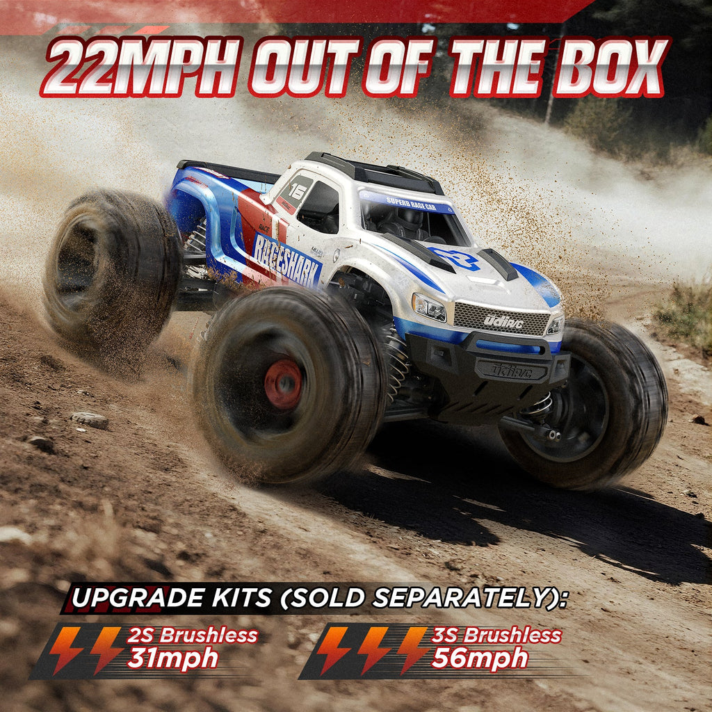 UD1611 1/16 4X4 RC Monster Truck, RTR, 2S Battery Compatible, Brushed Motor
