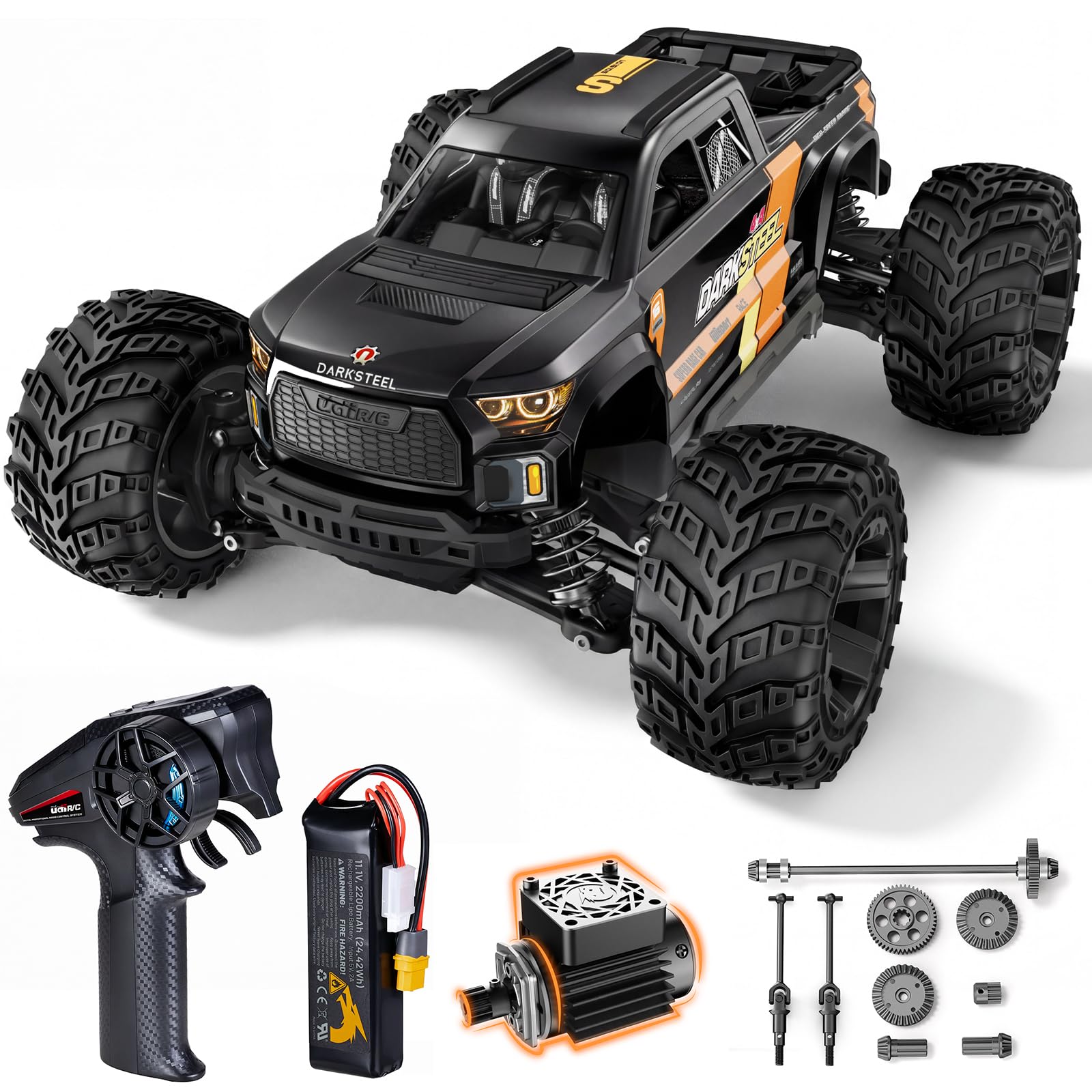 UD1610S 1/16 4X4 RC Monster Truck, RTR, 2S-3S Battery Compatible, 4700KV Brushless Motor