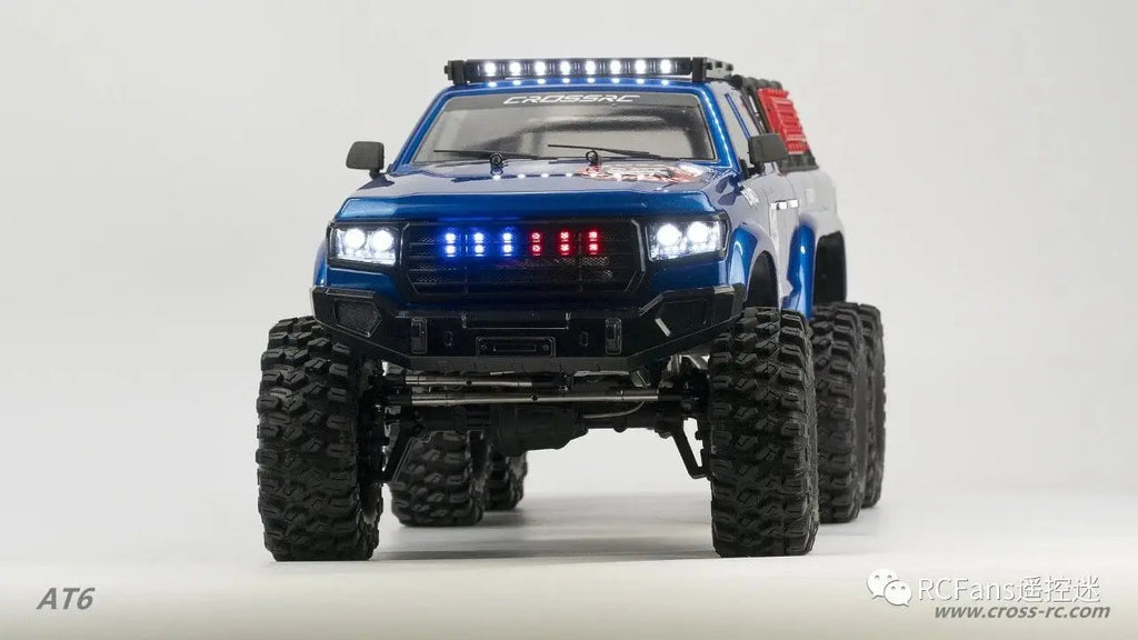 CROSSRC AT6 1/10 RC Crawler 6x6 Unimog Brushed Truck Three Portal Axle 6WD Independent Diff Lock 2-Speed RTR