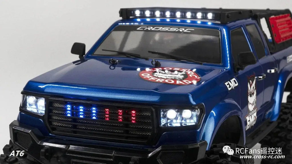 CROSSRC AT6 1/10 RC Crawler 6x6 Unimog Brushed Truck Three Portal Axle 6WD Independent Diff Lock 2-Speed RTR