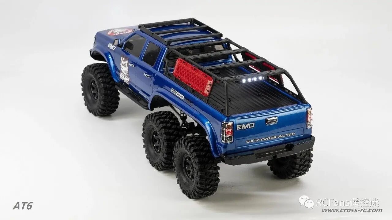 CROSSRC AT6 1/10 RC Crawler 6x6 Unimog Brushed Truck Three Portal Axle 6WD Independent Diff Lock 2-Speed RTR