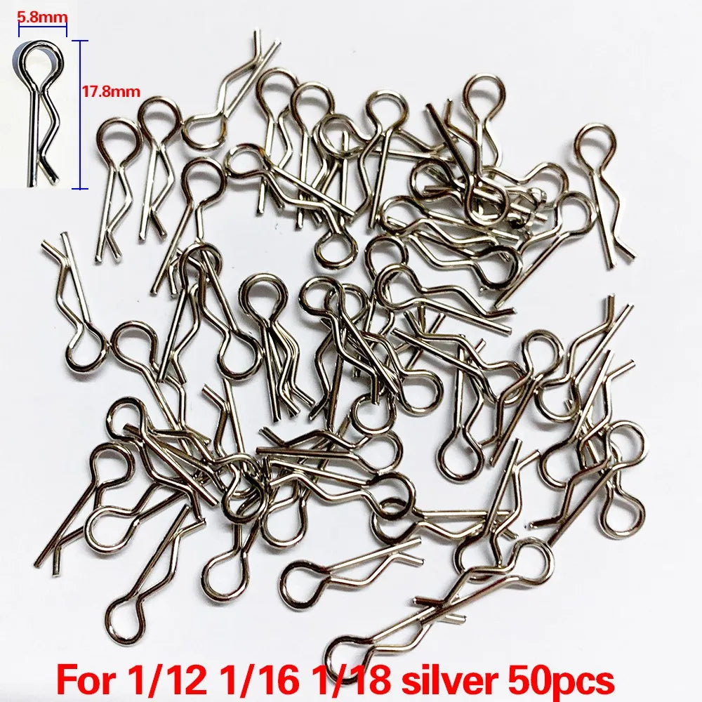 50pcs - 1/5, 1/6, 1/7, 1/8, 1/10, 1/12, 1/16, 1/18 Rc Car Shell/Body Clips