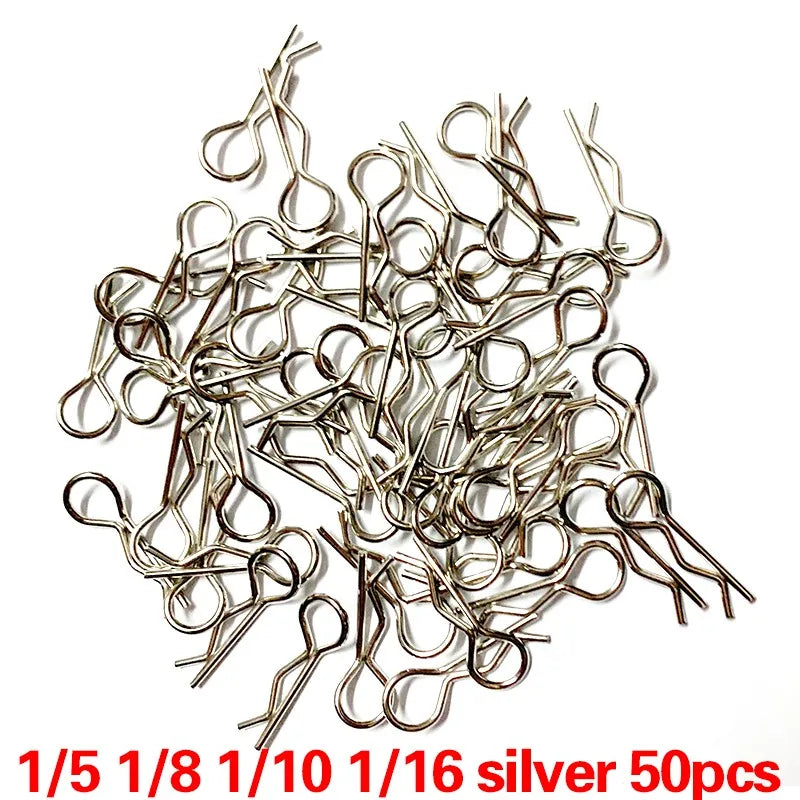 50pcs - 1/5, 1/6, 1/7, 1/8, 1/10, 1/12, 1/16, 1/18 Rc Car Shell/Body Clips