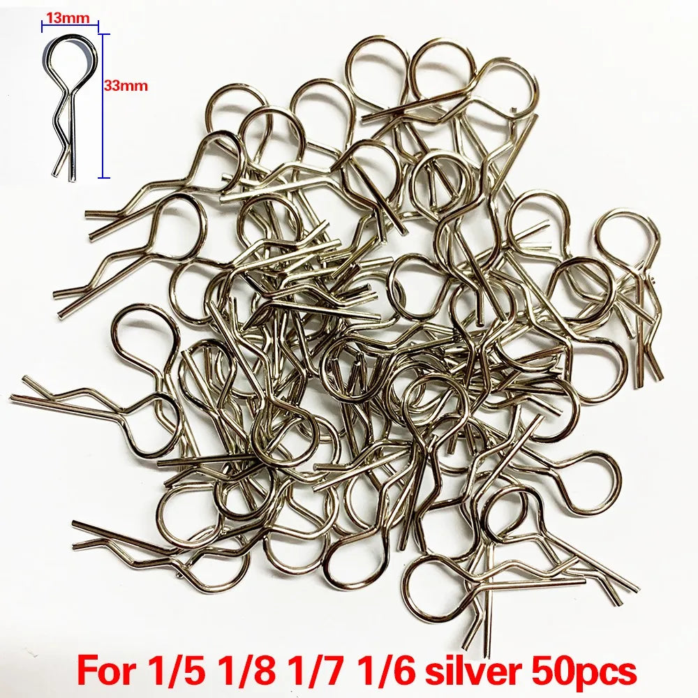 50pcs - 1/5, 1/6, 1/7, 1/8, 1/10, 1/12, 1/16, 1/18 Rc Car Shell/Body Clips