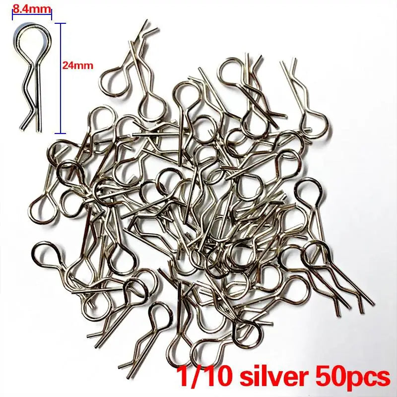 50pcs - 1/5, 1/6, 1/7, 1/8, 1/10, 1/12, 1/16, 1/18 Rc Car Shell/Body Clips