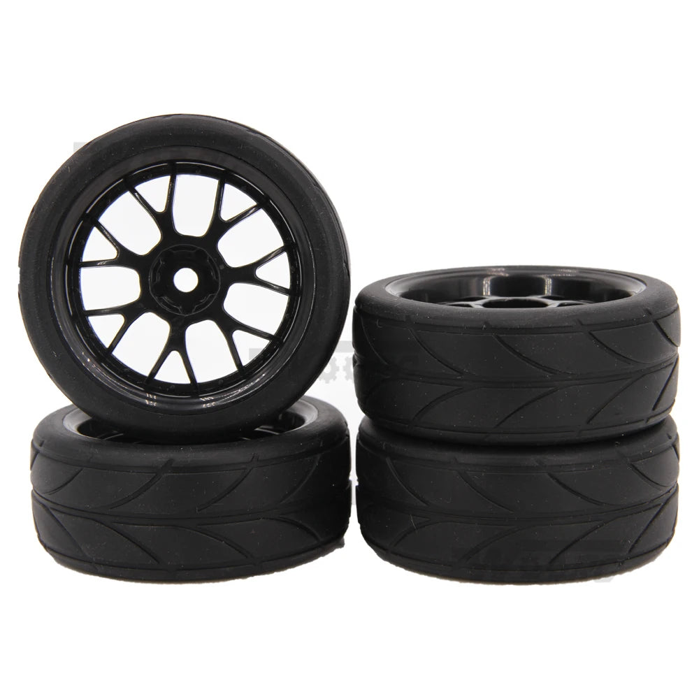 1.9 Inch 65mm Wheel Tyres Tires 12mm Hex Blue Rim Durable Rubber for 1/10 1/12 1/14 RC Car Racing Competitable Wltoys 144001