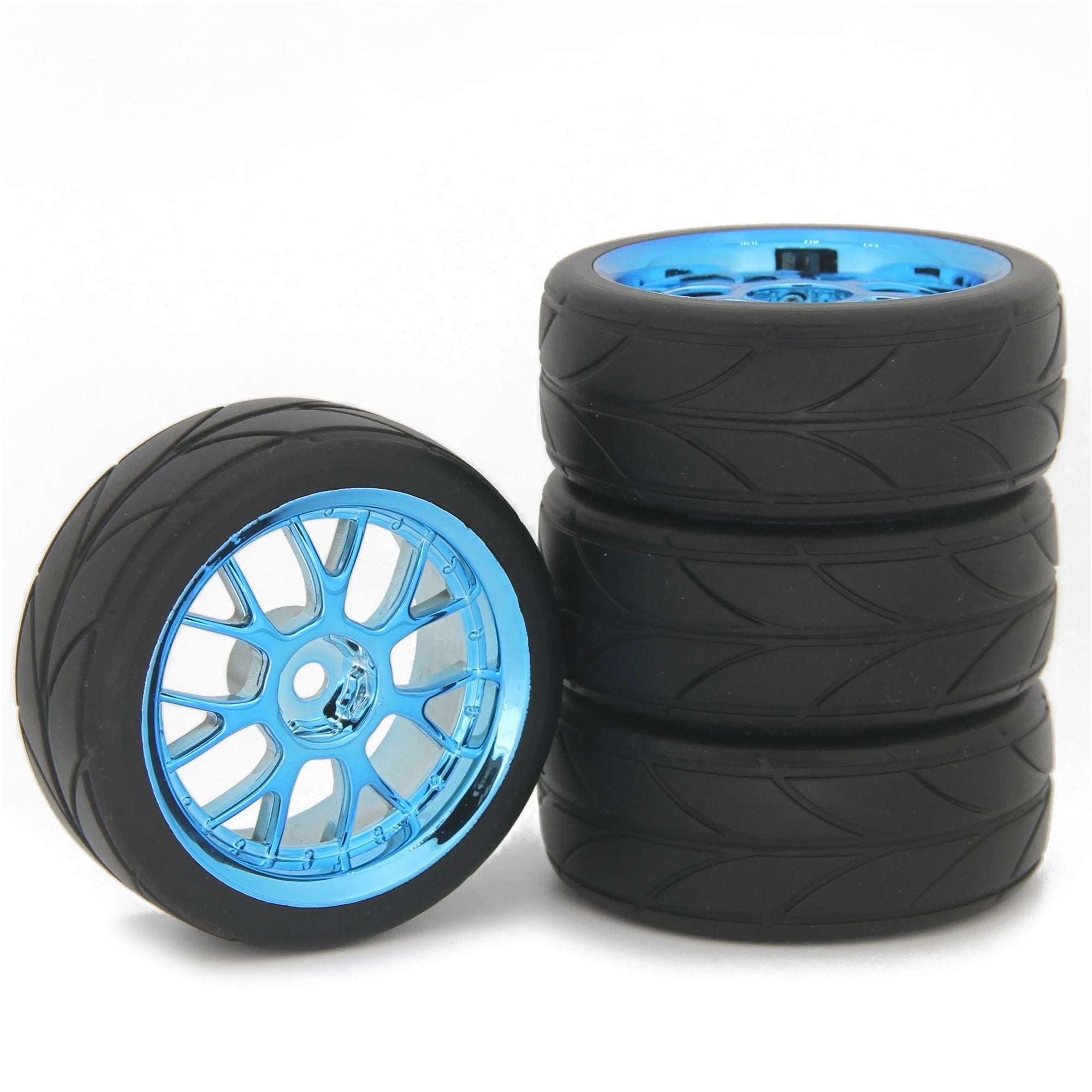 1.9 Inch 65mm Wheel Tyres Tires 12mm Hex Blue Rim Durable Rubber for 1/10 1/12 1/14 RC Car Racing Competitable Wltoys 144001