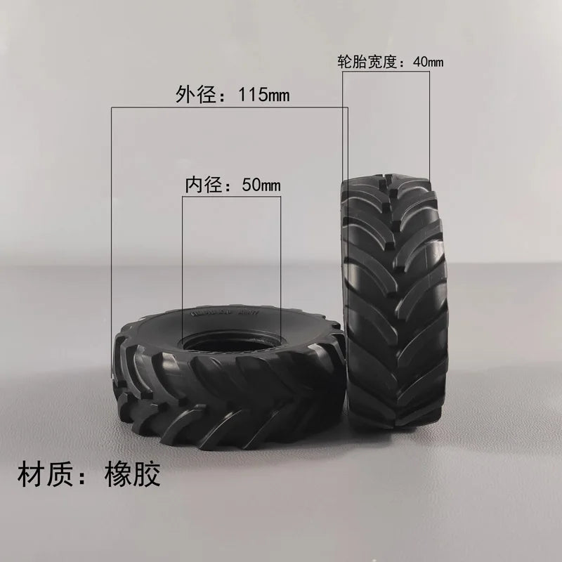 2Pcs 1.9inch High Quality Rubber Staggered Texture Tires for 1/10 RC Crawler Car Truck TRX4 Defender AXIAL SCX10 RC4WD Wheels