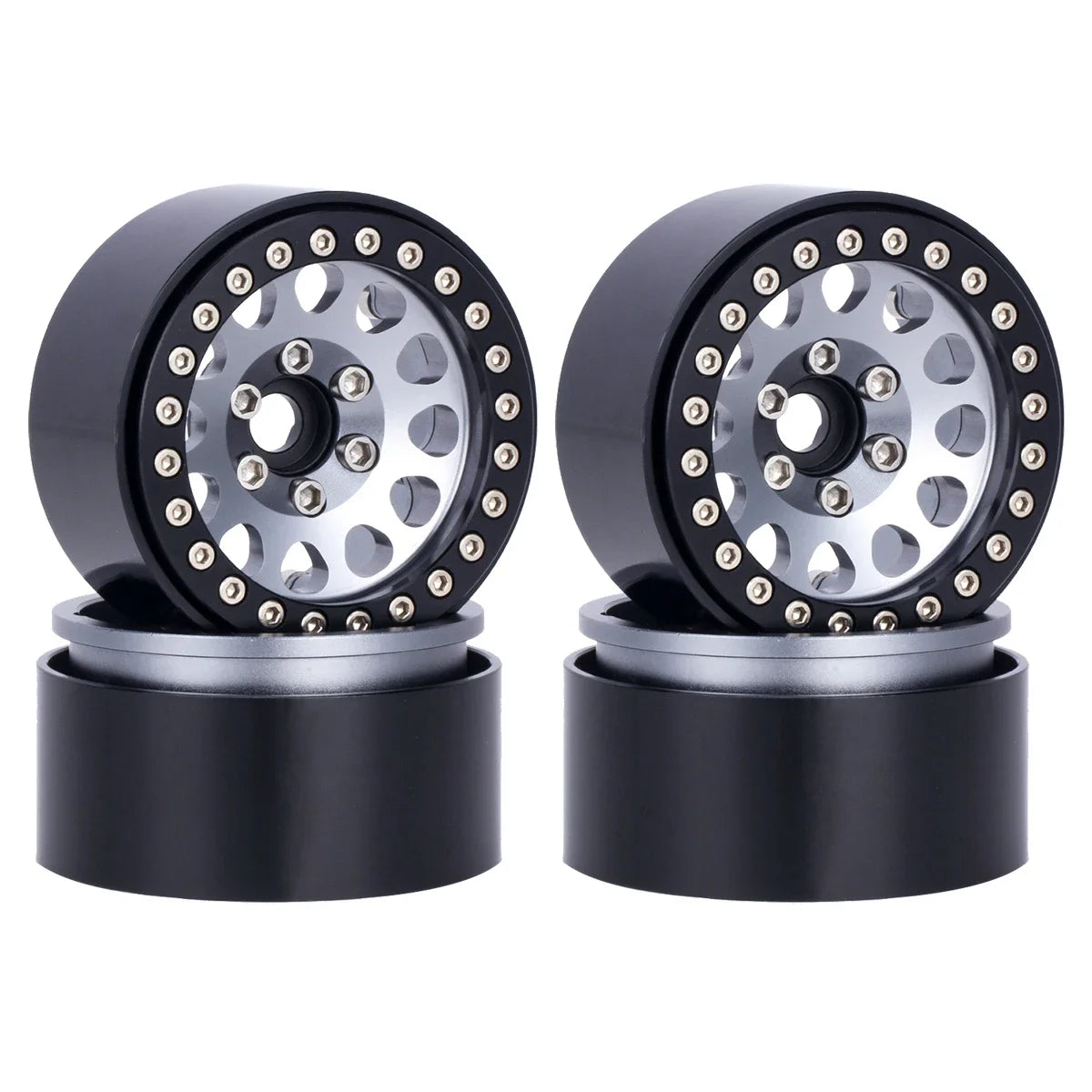 4Pcs 1.9" Aluminum Beadlock Wheels for 1/10 RC Crawler