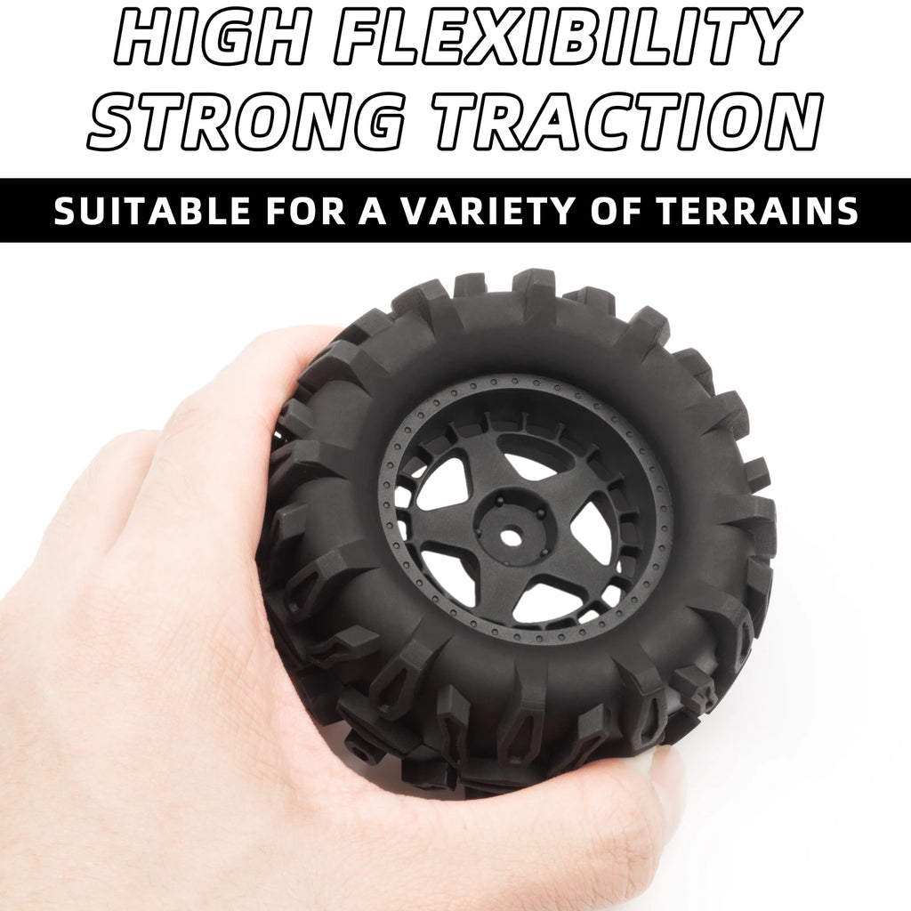 RC 90mm RC Monster Truck Tires Wheels 12mm Hex for 1/10 1/12 1/14 1/16 RC Crawler Traxxas 1/16 E-Revo HSP 94186 WLtoys 144001