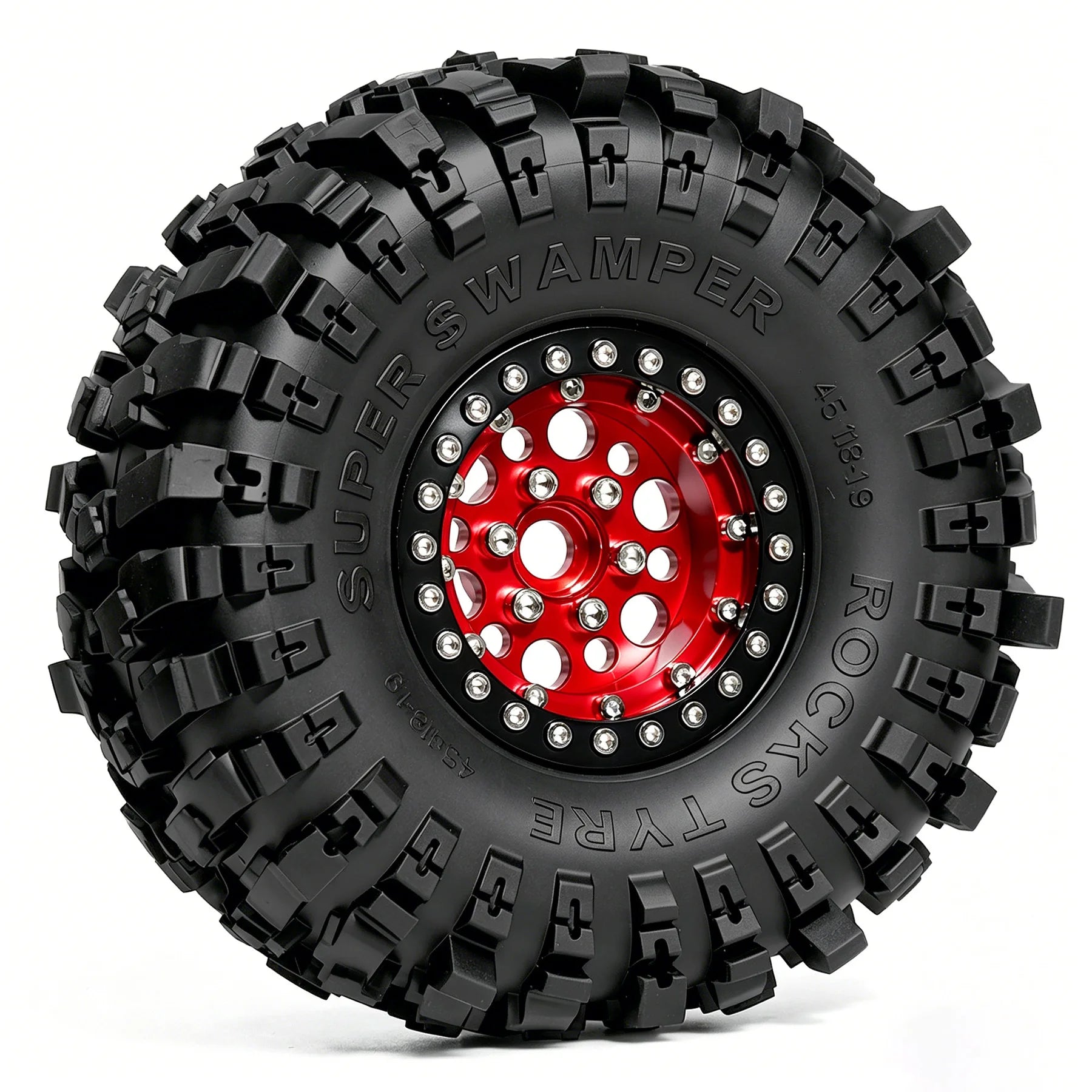 4PCS 1.9" Metal Beadlock Wheels w/ 120mm Rubber Tires for 1/10 RC Crawler TRX4 SCX10 II/III D90 RC4WD MST