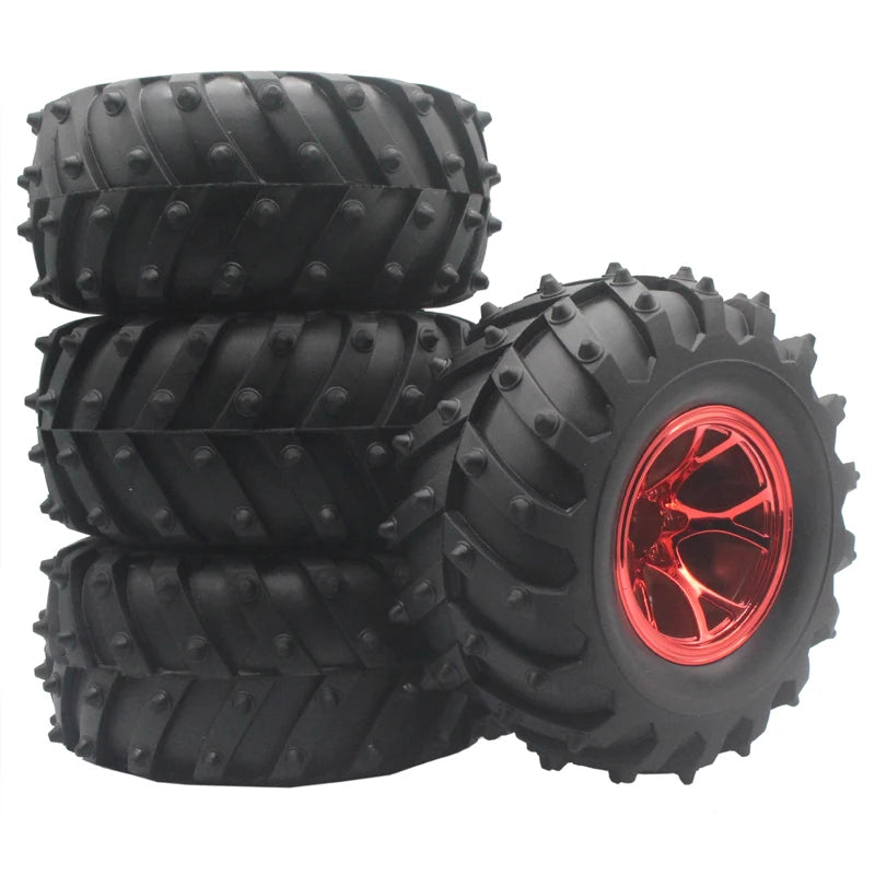 RC 1:10 Monster Truck Rubber Wheel & Tires - 4Pcs