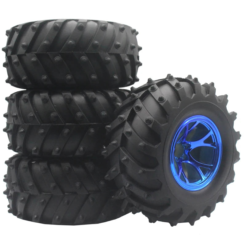 RC 1:10 Monster Truck Rubber Wheel & Tires - 4Pcs