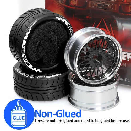 1/10 RC Racing Wheels & Tires - Metal Wheel Rims - 12mm Hex