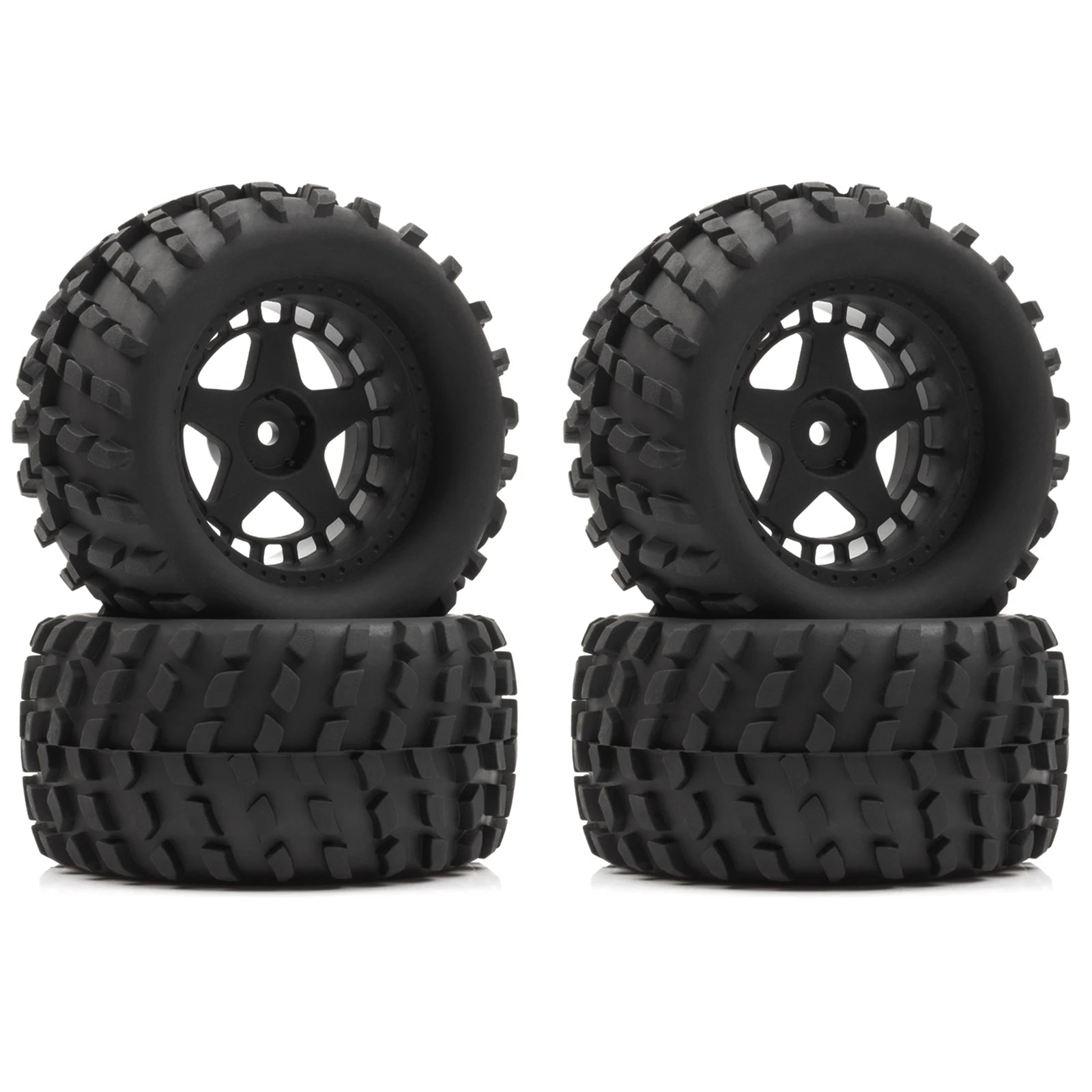 90mm RC Wheels & Tires - 12mm Hex 1/10, 1/12, 1/14, 1/16 Scale