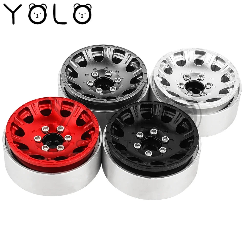 2/4Pcs 1/10 RC Car 1.9/2.2 Inch Beadlock Wheel Hub Rim Rims Aluminum Alloy for TRX4 TRX6 Axial SCX10 III AXI03007 GRT EX86190