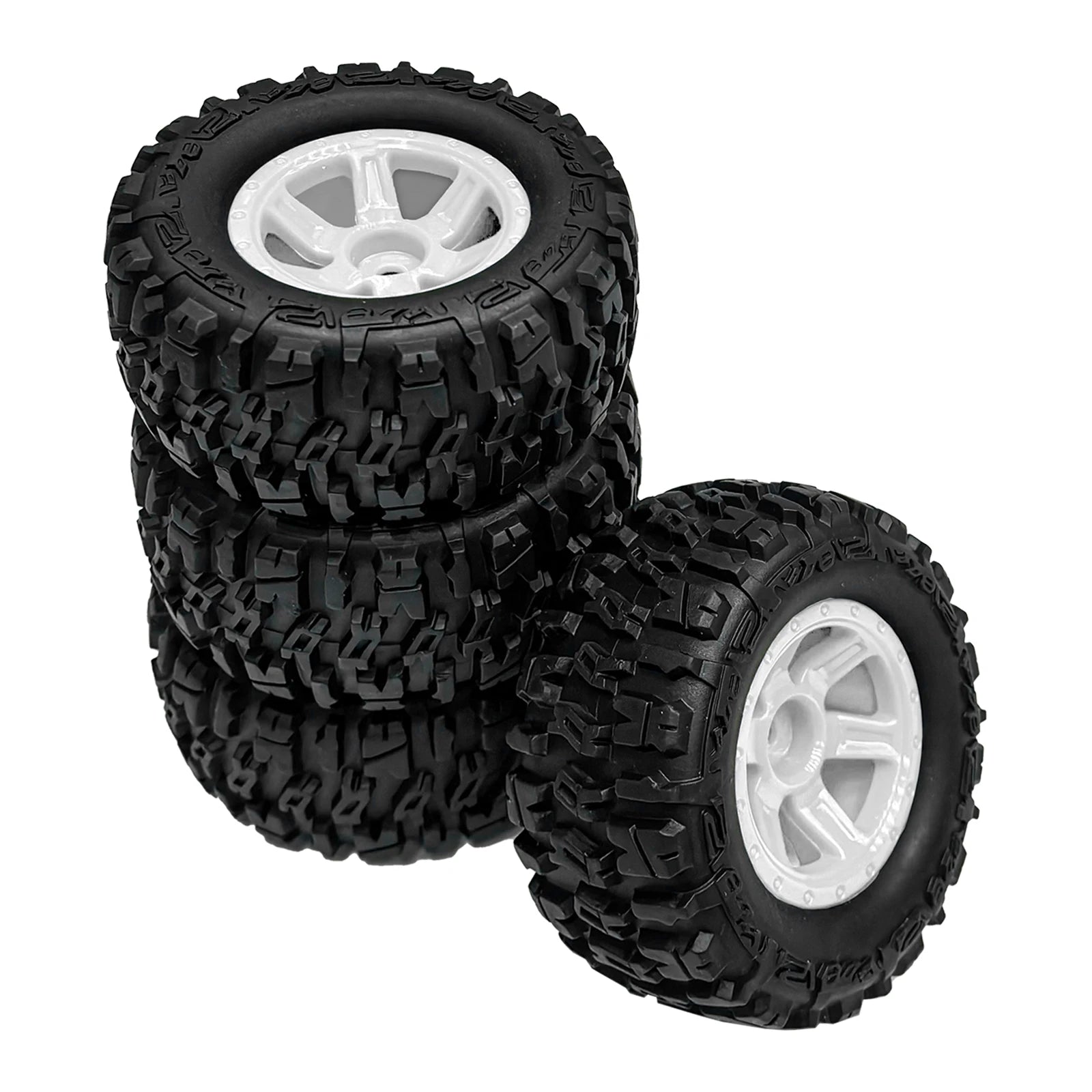 90mm Rubber Wheel & Tires - 12mm Hex Hub