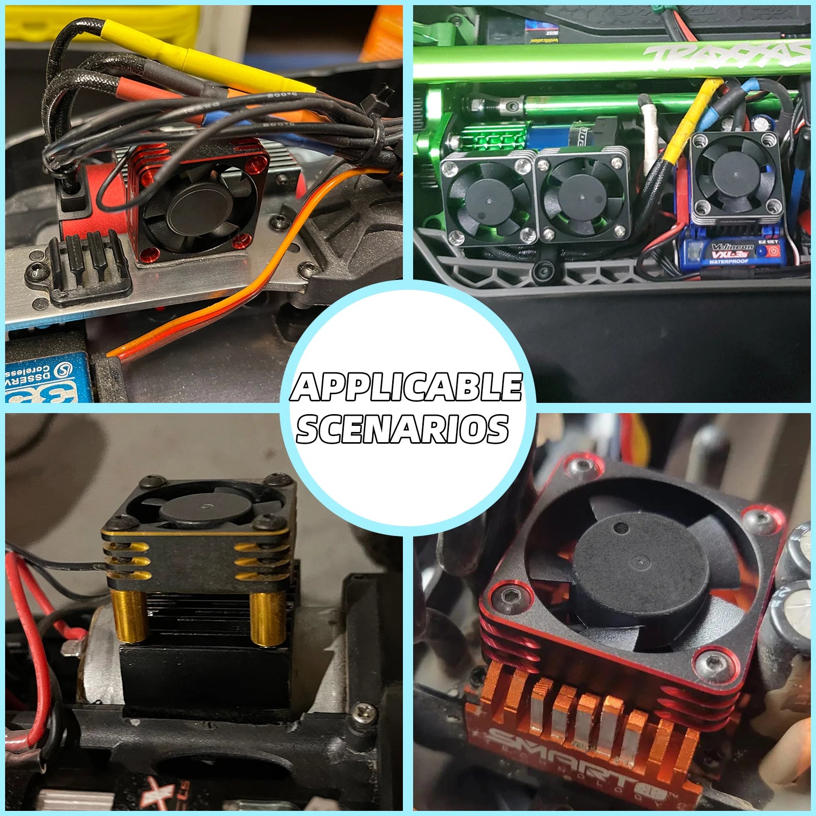 RC 25/30/35/40/50mm Fan 28000 RPM Heat Dissipation Cooling Fan for RC Crawler 1/10 1/8 1/5 Motor Brushless/Brushed ESC RC Car