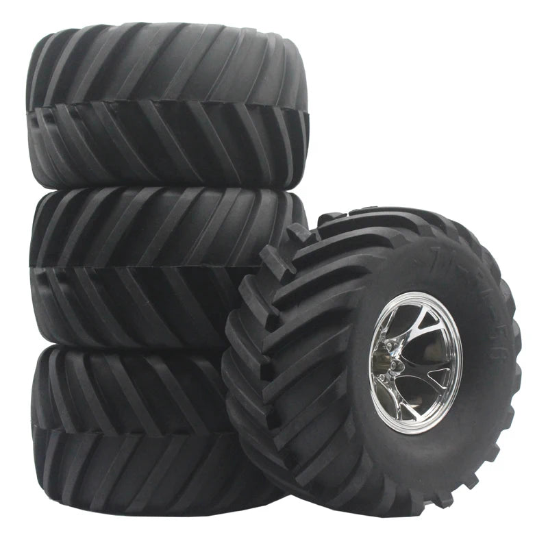 RC 1:10 Monster Truck Rubber Wheel & Tires - 4Pcs