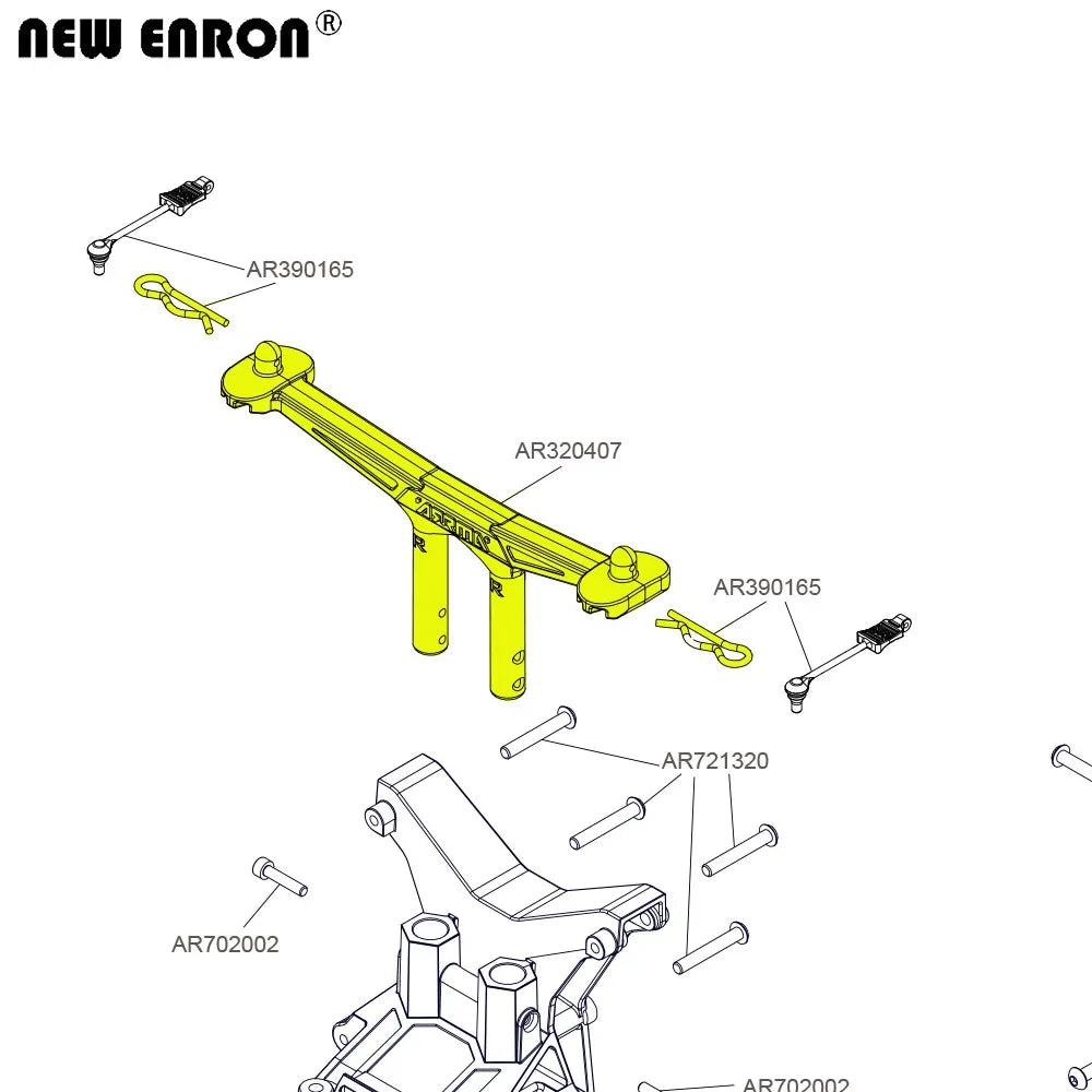 Front Rear Body Post AR320407 Aluminium 6061 for RC 1/10 Arrma BIG ROCK GRANITE SENTON VORTEKS TYPHON