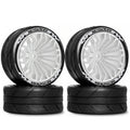 1/10 RC On Road Tires OD 2.55'' Plastic Wheels 12mm Hex for 1:10 Racing Touring Street Car Tamiya TT01 HPI KYOSHO HSP PTG2
