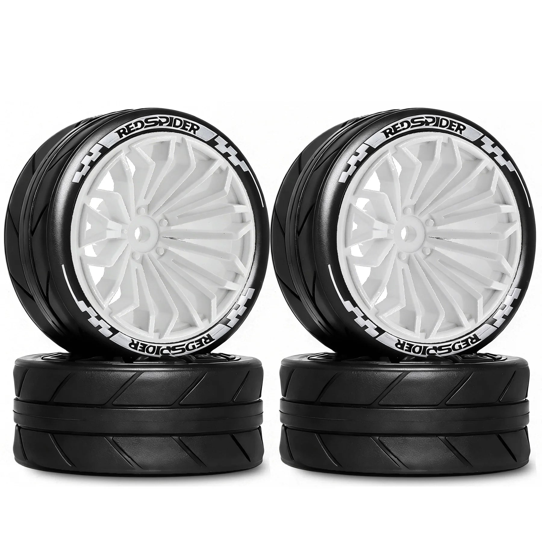 1/10 RC On Road Tires OD 2.55'' Plastic Wheels 12mm Hex for 1:10 Racing Touring Street Car Tamiya TT01 HPI KYOSHO HSP PTG2