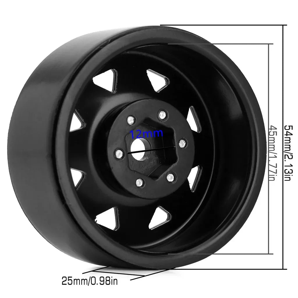 Metal 1.9” Beadlock Wheel Rims for 1/10 RC Crawler Car – 3 Stylish Designs, Durable & Precision Fit for Axial SCX10 TRX4 Redcat
