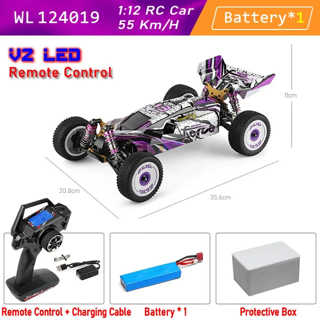 1:12 WLtoys 124016 124019 Pro - 4WD RC Car - High Speed Brushless Motor