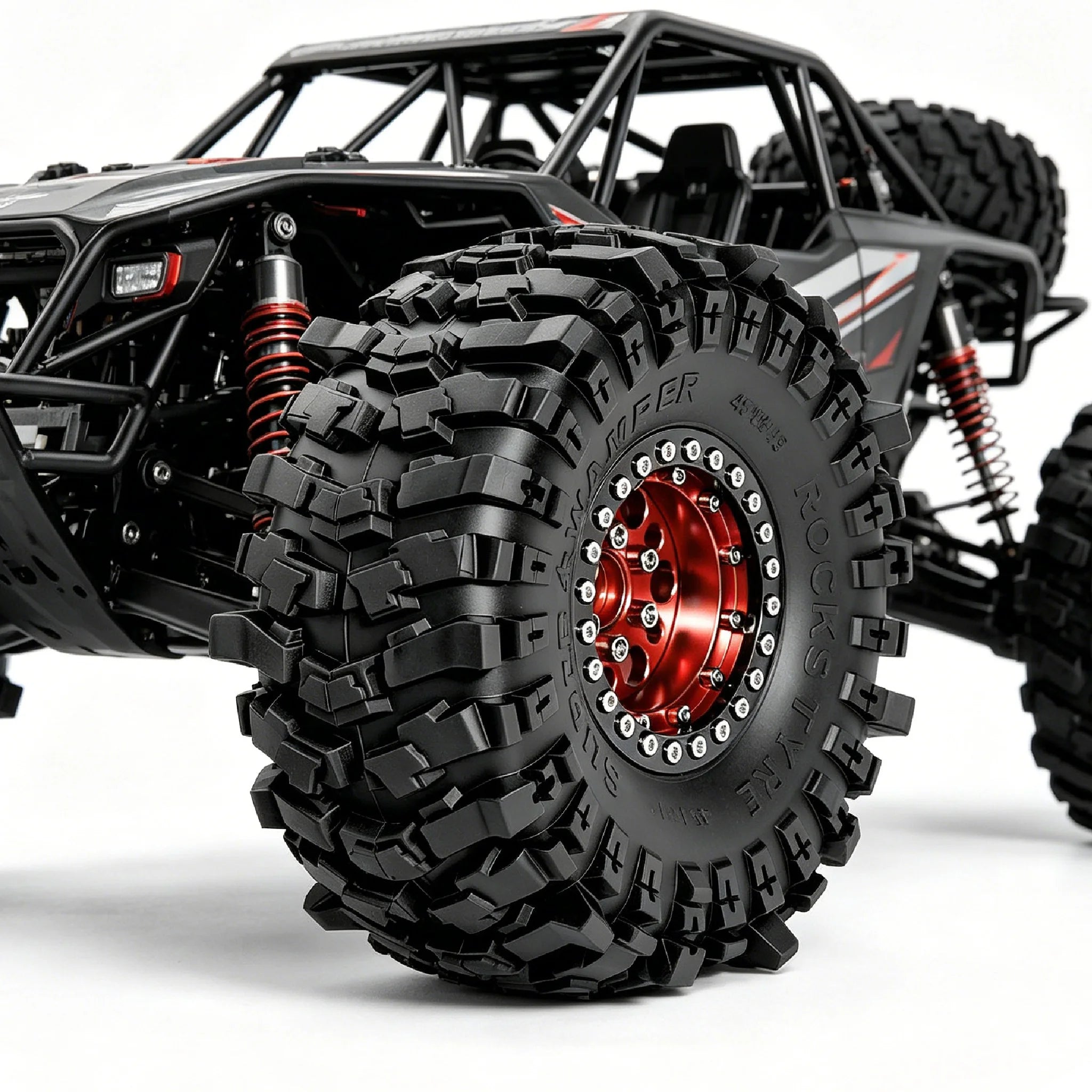 4PCS 1.9" Metal Beadlock Wheels w/ 120mm Rubber Tires for 1/10 RC Crawler TRX4 SCX10 II/III D90 RC4WD MST