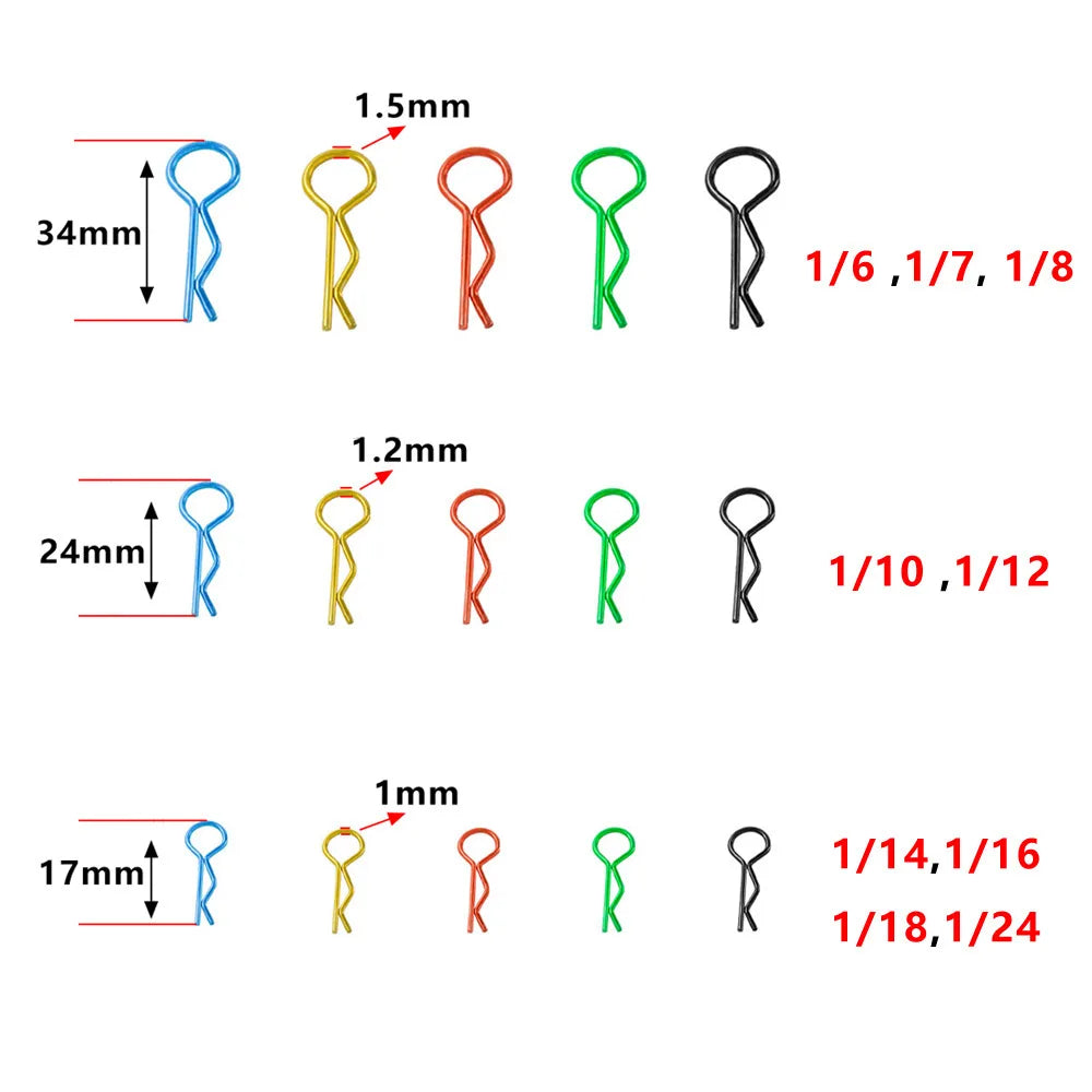 260pcs Rc Car Parts 1/8 1/10 1/12 1/14 1/16 RC Car Shell/Body Clips