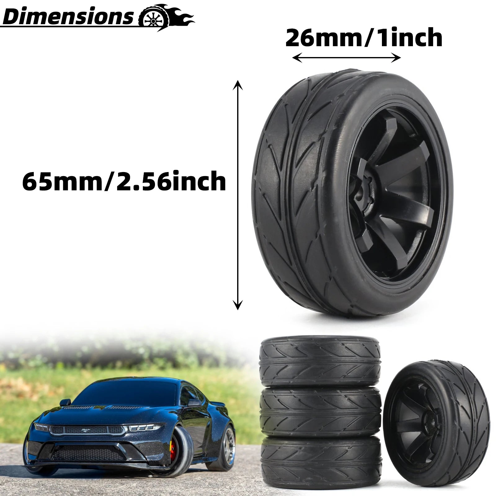 2.55" wheel & Tire - 12mm Hex