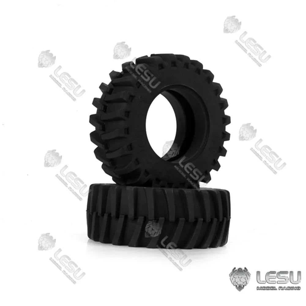 In Stock 1Pair LESU Rubber Wheel Tire 112.9MM for 1/16 RC DIY Model Truck Walking Tractor Upgrade Accessory