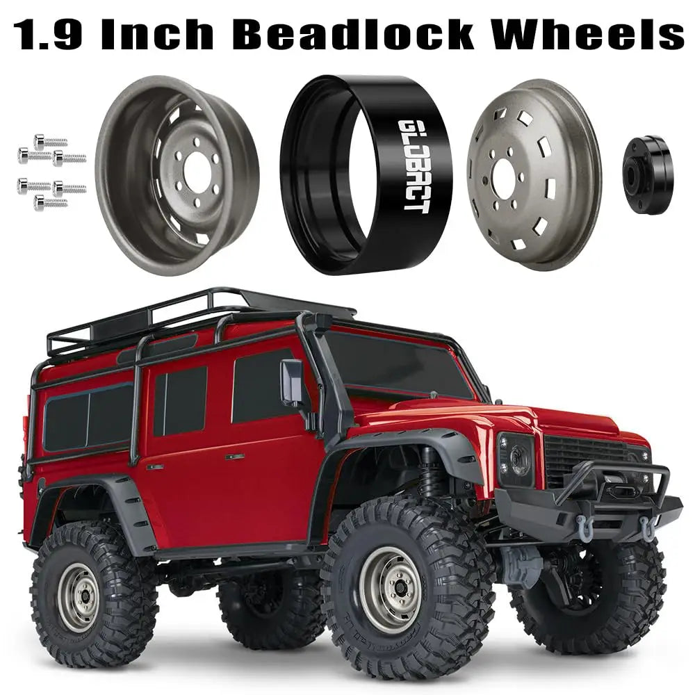 GLOBACT 1.9 Beadlock Wheels RC Wheel Hub for 1/10 TRX4 TRX6 Axial SCX10 I II III Pro Redcat RC Crawler Upgrade Accessories
