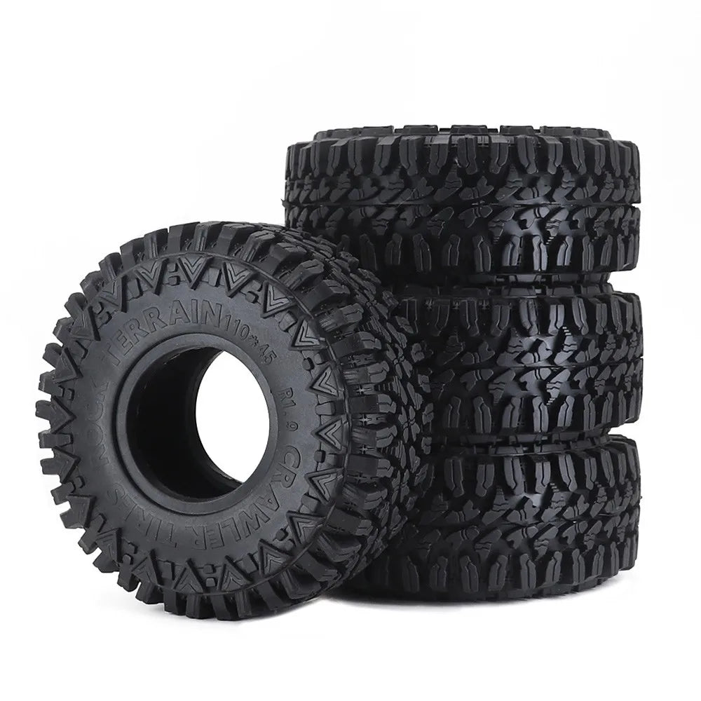 4pcs 110mm Dirt 1.9 "rubber Tires For 1/10 Rc Track Axle Scx10 Pro Capra Trxs Trx4 Rc4wd D90 Redcat