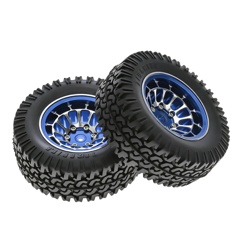 1.55-inch Metal Wheel Hub+rubber Tire For 1/10 Rc Rock Crawler Cars Axial 90069 Rgt Rc4wd D90 Cc01 Tf02 Lc70
