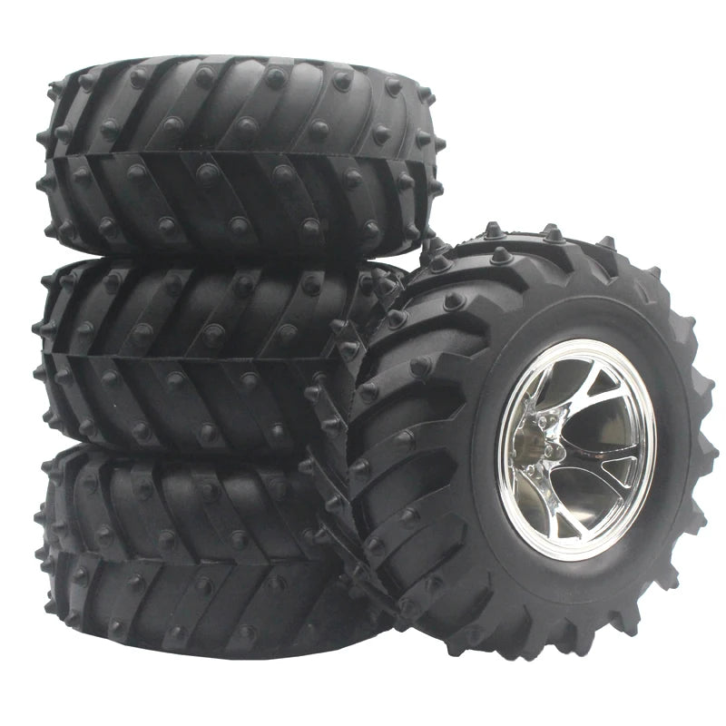 RC 1:10 Monster Truck Rubber Wheel & Tires - 4Pcs