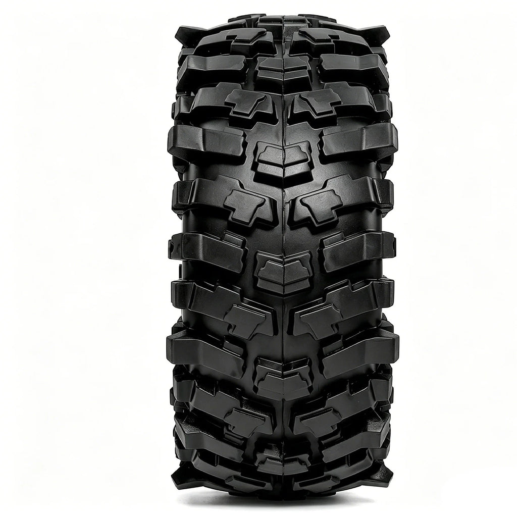 4PCS 1.9" Metal Beadlock Wheels w/ 120mm Rubber Tires for 1/10 RC Crawler TRX4 SCX10 II/III D90 RC4WD MST