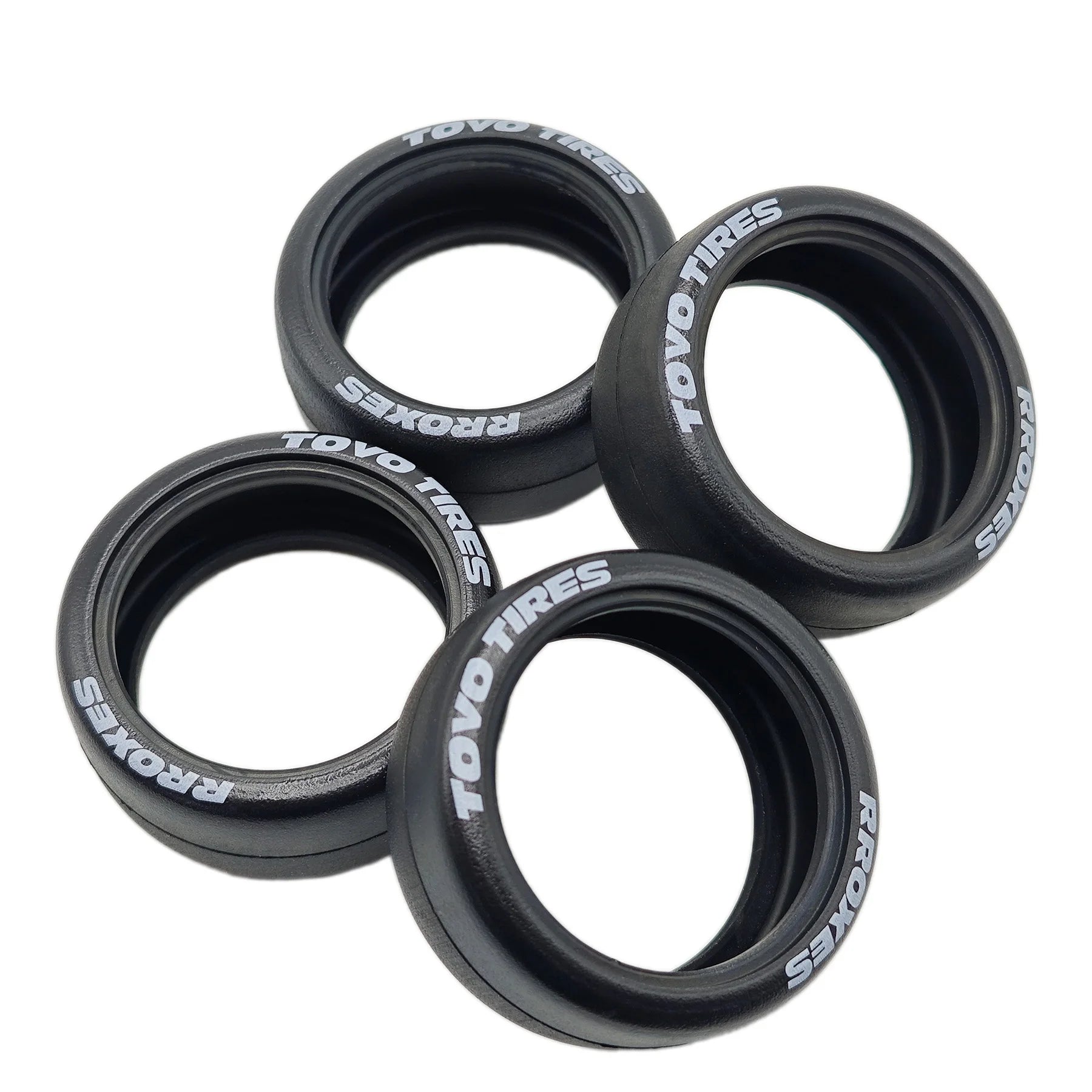 4Pcs 1/10 RC Drift Wheels Tires Hard Drift Racing Smooth Tread Tyres For 1:10 1/12 On Road Car TT01 TT02 Traxxas XV02 XV01 TA06