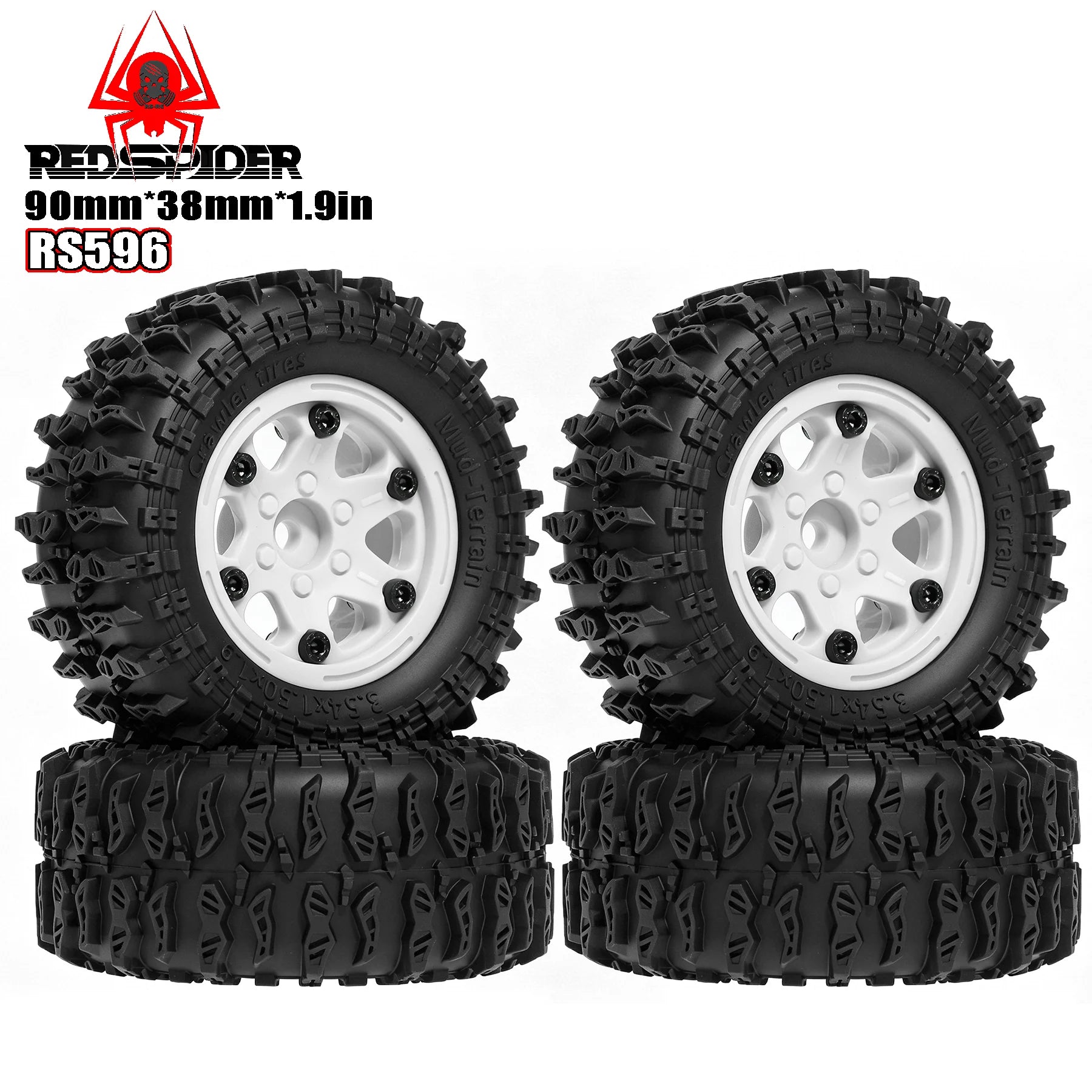 1/12 - 1.9" Beadlock Wheel & Tires Set