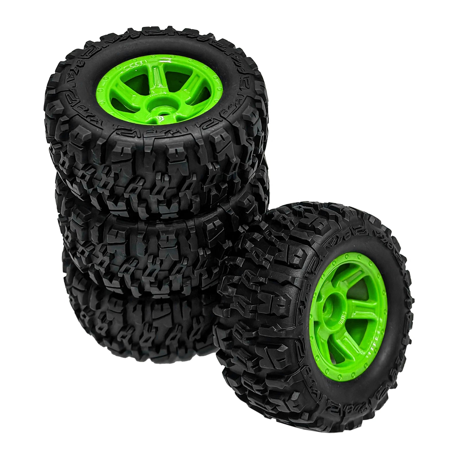 90mm Rubber Wheel & Tires - 12mm Hex Hub