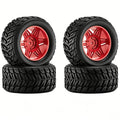 4pcs RC Wheels Tire Set 90*45mm with 12mm Hex for ARRMA 1/16 Mini Kraton 3S BLX RC Truck Upgrade Parts Accessories