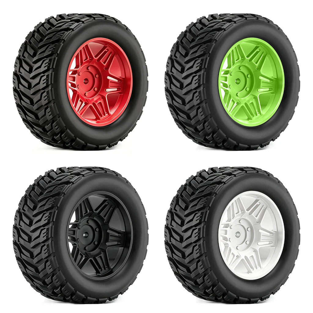 4pcs RC Wheels Tire Set 90*45mm with 12mm Hex for ARRMA 1/16 Mini Kraton 3S BLX RC Truck Upgrade Parts Accessories