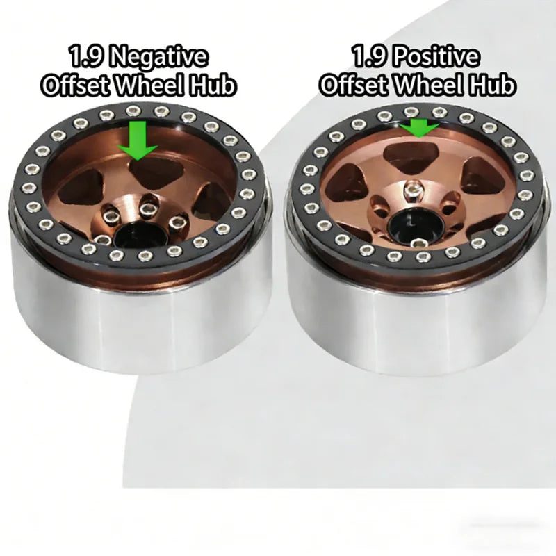 4pcs 1.9 Beadlock Wheel（4PCS） Rim -10mm Hex 12mm Fit for 1/10 RC Crawler TRX4 TRX6 Axial SCX10 II III 90046 Redcat GEN7 VS4-10