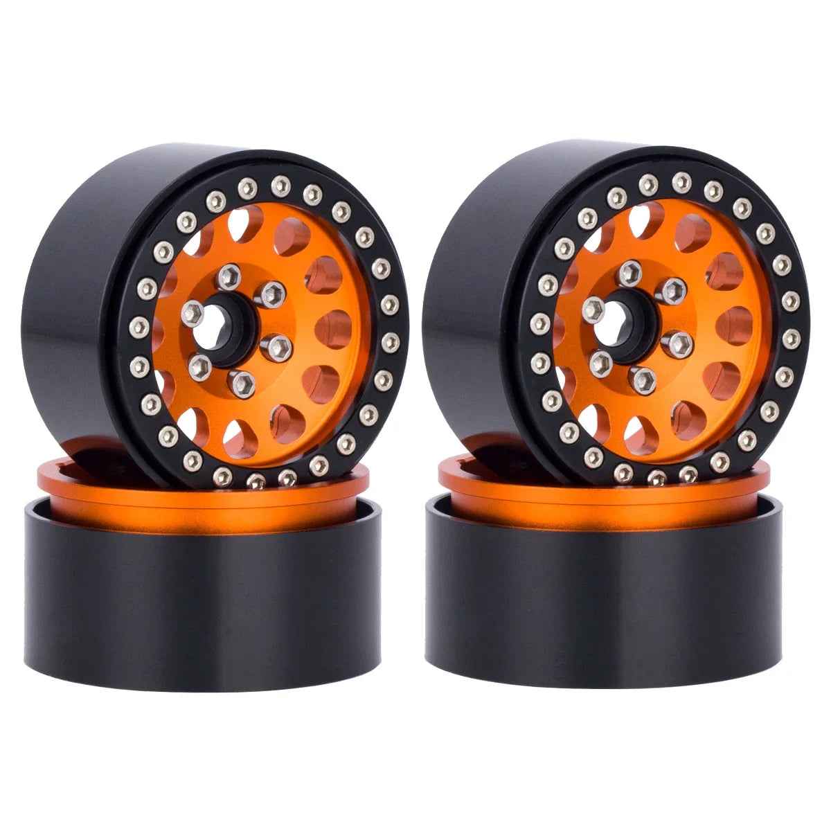 4Pcs 1.9" Aluminum Beadlock Wheels for 1/10 RC Crawler