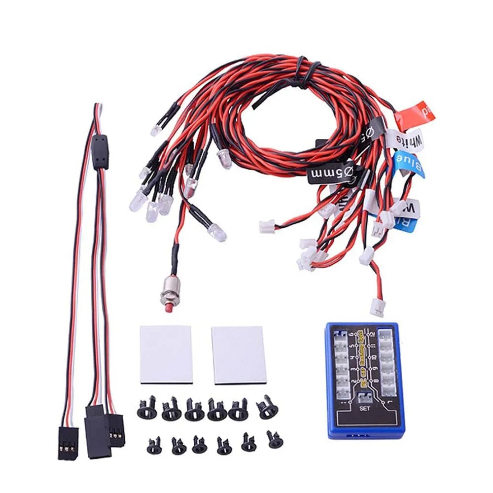 OGRC 1/10 Car Headlights Taillight 12 Led Lights Flashing Light Lamp 5 Modes for 1/10 Rc Trucks, Crawler, Off-Road, Sport Racing