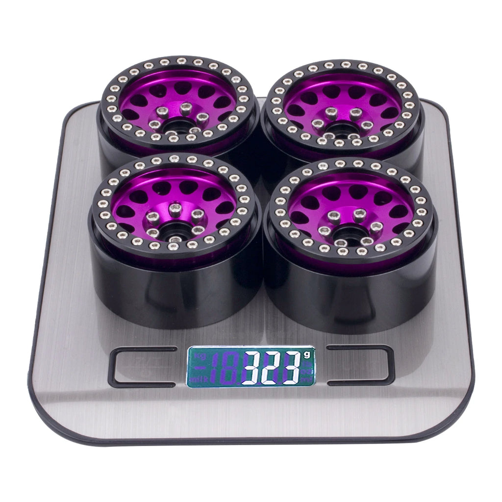 1.9" Aluminum Beadlock Wheels for 1/10 RC Crawler - Compatible with Axial SCX10, Wraith, TRX4, TRX6, D90, Tamiya, Capra （4Pcs ）