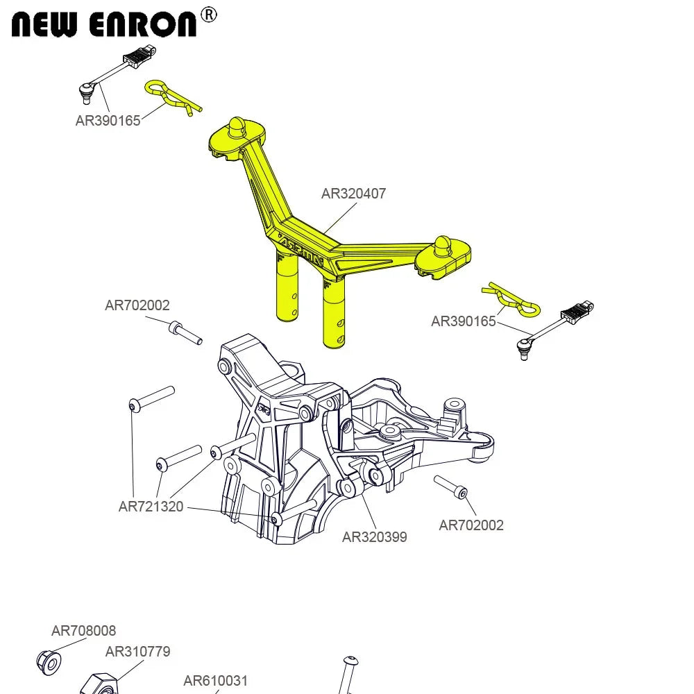 Front Rear Body Post AR320407 Aluminium 6061 for RC 1/10 Arrma BIG ROCK GRANITE SENTON VORTEKS TYPHON
