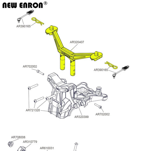 1/10 Front & Rear Body Post - Aluminium 6061