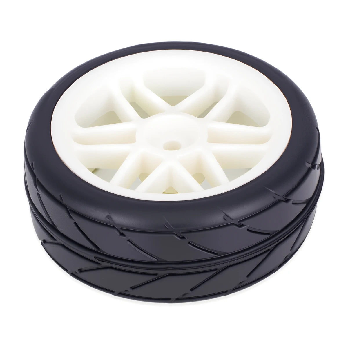 Pre-Glued RC Wheels Tires Set 4PCS for 1/10 - 65x26mm 12mm Hex Hubs Compatible with Tamiya TT01 TT02 XV01 XV02 TA06 HSP Models