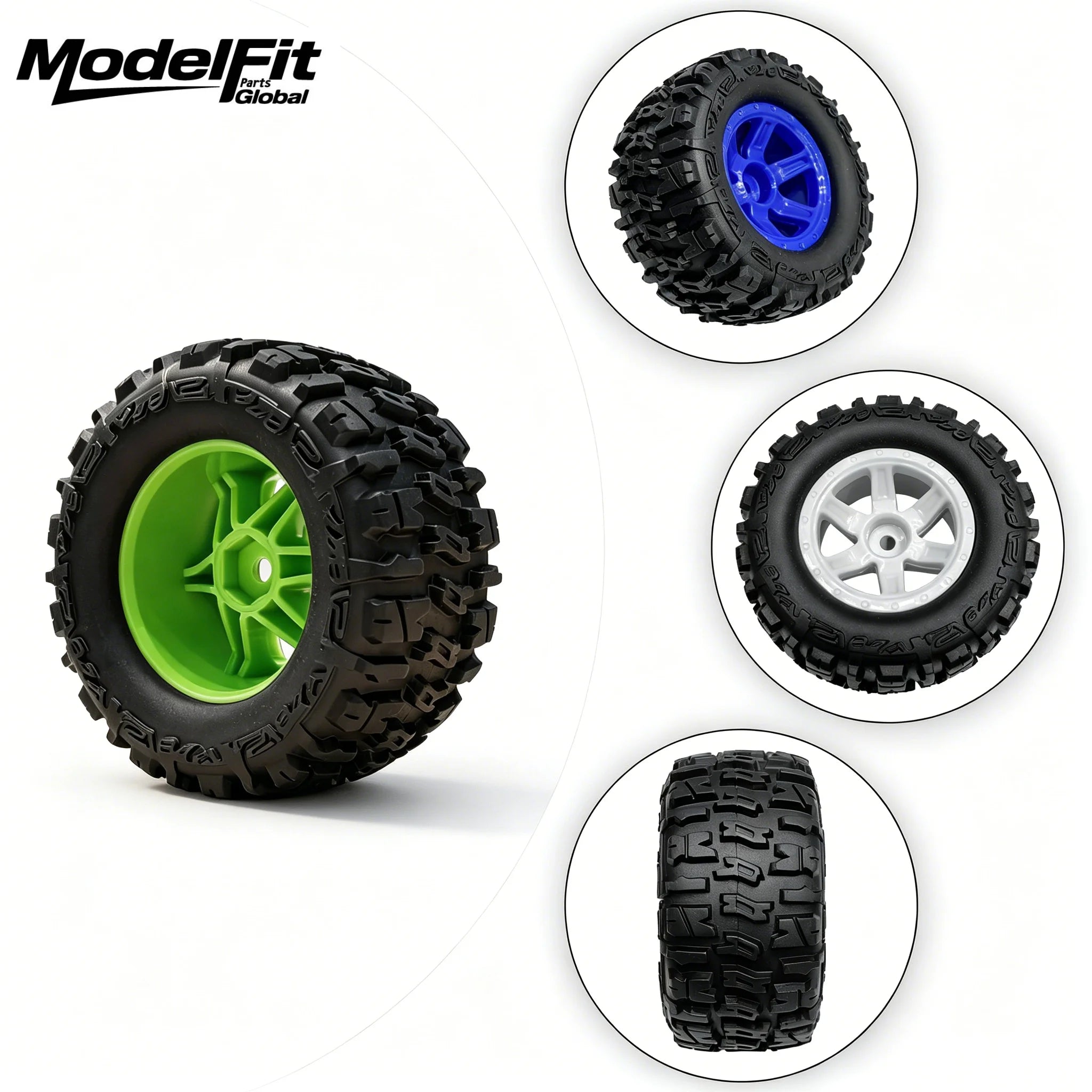 90mm RC Rubber Wheel Tires 12mm Hex Hub RC Car Tyre For 1/14 1/16 1/18 MJX Hyper Go Wltoys Axial SCX10 Traxxas Upgrade Parts